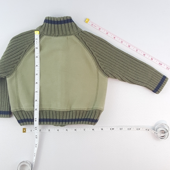 CHEROKEE 12mos Green Zip Up Sweater Jacket - Picture 3 of 5